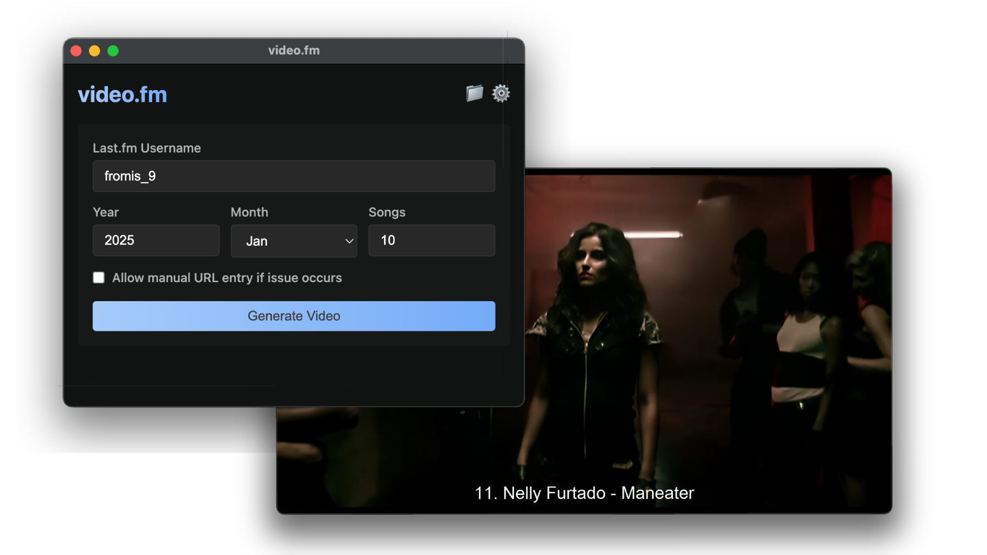video.fm app in action